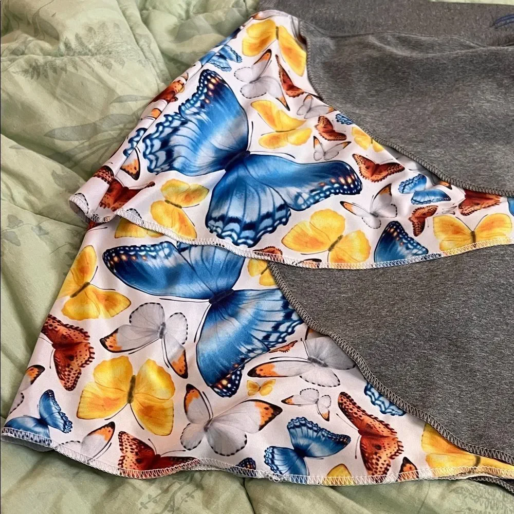 Gray and Multicolor Women's Skirt